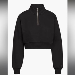 Aritiza Cozy Fleece Perfect 1/4 Zip Black Sweatshirt
